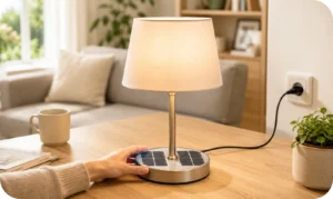 How to charge a battery-powered lamp using different charging methods